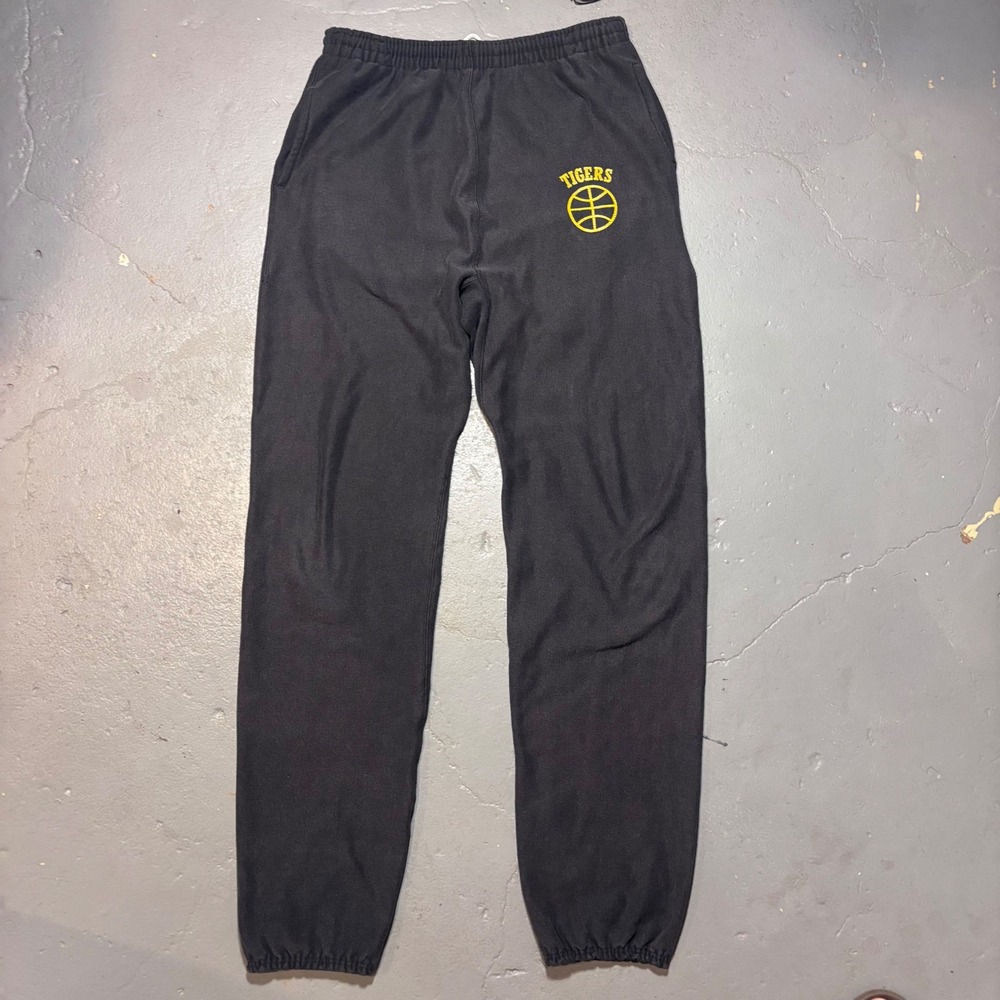 Vintage 80s Towson University Tigers‎ Sweatpants Medallion Made USA Black Gold L